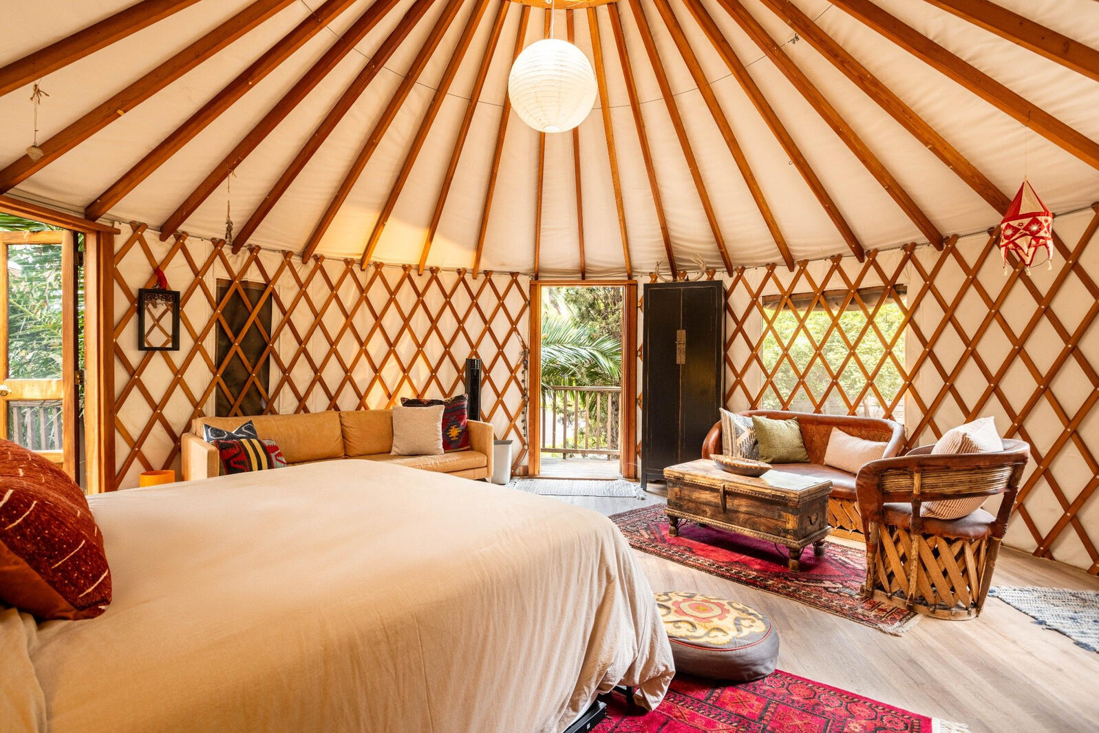 Bed and seating areas